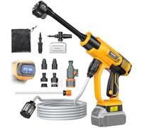 DIYtoolifz Cordless Pressure Washer Compatible with DeWalt 20V Battery, 800PSI Ultra-Light 2.2LBS with Brushless Motor, 5M Hose & 6-in-1 Nozzle + Foam Cannon for Car, Patio, Fence (Tool Only)