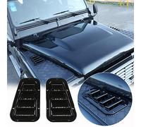 DIYUCAR 1 Pair Car Front Bonnet Vents Hood Side Trim Cover Steel Air Flow Intake Scoop Vent Snow Cover Fit For LR Defender 90 110 2004-2019