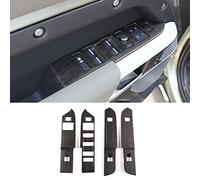 DIYUCAR 4pcs Oak Wood Grain Car Window Lift Switch Frame Cover Panel Trim Decoration Sticker for Land Rover Defender 110 2020-2022 Right Hand Drive