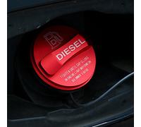 DIYUCAR Alloy Diesel Fuel Tank Cap Cover For Discovery Sport LR4 5 For RangeRover Sport Evoque Vogue Velar For Jag XE XF F-PACE (Red)