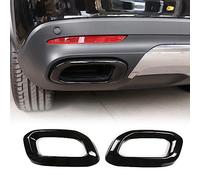 DIYUCAR For MB Benz GLE 350 GLE 450 GLC GLS W167 X253 X167 2020 2021 2022 Muffler Exhaust Pipe Tail Cover Trim Car Exterior Accessories (Stainless Steel Bright Black)
