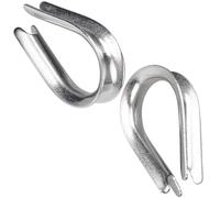 DIYUK 6mm Wire Rope Cable Thimble Wire Eye (Pack of 2) DIN 6899B Galvanised Steel Silver