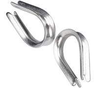 DIYUK 6mm Wire Rope Cable Thimble Wire Eye ( Pack Of: 50 ) Din 6899B Galvanised Steel Rigging For Wire Rope, Stainless Steel Rope