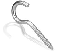 DIYUK Cup Hooks Screws 80mm x 8.0mm (Pack of: 2) Ceiling Screw in Heavy Duty Wood Thread Steel Zinc Plated