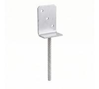 Diyuk Heavy Duty L-Shape Post Support Bracket, Concrete-In Anchor, 5mm Galvanised Steel - Pack Of 1