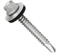 DIYUK Hex Head Self-Drilling Tek Screws with EPDM Washer, Zinc Plated 4.8 x 50mm, DIN 7504-K, CE Marked, Pack of 50