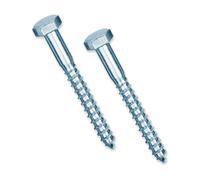 DIYUK M10 10mm Coach Screws Length: 140mm ( Pack Of: 20 ) Hex Hexagon Head Lag Bolts Wood Screws Steel Zinc Plated Din 571
