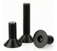 Diyuk M4 X 8mm Black Hex Socket Countersunk Bolts (Pack Of: 50) Din 7991 / Iso 10642 Flat Head Allen Screws