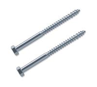 DIYUK M6 Hex Head Coach Screws 60mm - Heavy Duty BZP Timber Fasteners - Pack of 10
