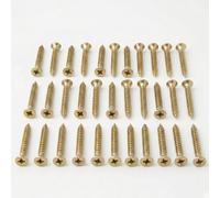 Diyuk Multi-Purpose Wood Screws Yellow Zinc Passivated (Yzp) 3.5 X 40mm (No. 6 X 1 1/2") Pack Of 200 Pozi Head Countersunk