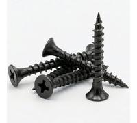 Diyuk Professional Coarse Thread Drywall Screws 3.5X55mm (No.6 X 2 1/4") - Pack Of: 100 Black Phosphate Bugle Head