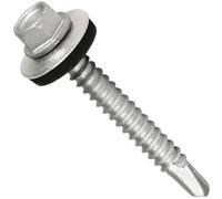 DIYUK Roofing Screws Length: 50mm Hex Head Self-Drilling ( Pack Of: 500 ) Roof Screws With Rubber Sealing Washer, Zinc Plated