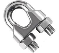 DIYUK Wire Rope Clamp For 6mm Wire Rope Cable ( Pack Of: 4 ) U Bolt Saddle Clips Din 741 Galvanised Steel Clip Fastener