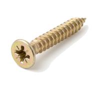 DIYUK Wood Screws 4.5 x 25mm, Pozi Countersunk, Yellow Zinc, Pack of 200 | Multi-purpose, #9 x 1", hardened carbon steel, PZ2 drive, 9.0mm head, CE marked to EN 14592