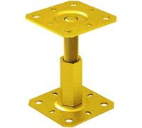 DIYUK Yellow Fence Post Repair Support Bracket 130X100 - Adjustable Bolt Down S235 Galvanised - Pack of 1