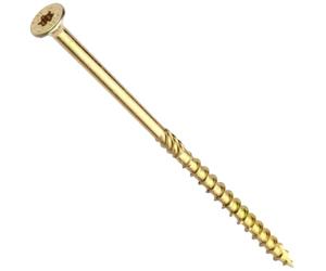DIYUK Yellow Zinc Torx Countersunk Wood Screws, 120mm x 5.0mm (10g x 4 3/4in), Multi-Purpose Timber Fixings, Pack of 5