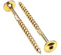 DIYUK Yellow Zinc Torx Wafer Head Structural Timber Screws 180mm, Self-Tapping Wood Screws TX30 Drive, Pack of 25