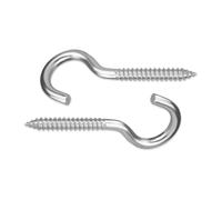 DIYUK Zinc Plated Steel Screw-in Cup Hooks, Heavy Duty Wood Thread Ceiling Hook, 80mm x 6.0mm, Pack of 100