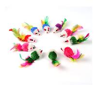 Diyxisk 10 Pcs Cat Toy，Kitten Toy，Toy Nice，Cat Toy Mouse，Feather Cat Toys，Cat and Mouse Game，Good for Pet Interaction Kitten Toys Decompression Play Exercise (Mixed Color)