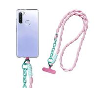 Diyxisk Mobile Phone Chain Universal, Twisted Braid Mobile Phone Chain, Contrasting Colours Mobile Phone Strap for Hanging, for Parenting, Holiday, Outdoor, Travel, Pink, cyan, 120×0,8×0,8 cm