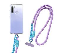 Diyxisk Mobile Phone Chain Universal, Twisted Braid Mobile Phone Chain, Contrasting Colours Mobile Phone Strap for Hanging, for Parenting, Holiday, Outdoor, Travel, Purple, blue, 120×0,8×0,8 cm