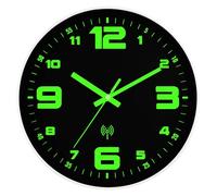 DIYZON Radio Wall Clock with Remote Control, 30 cm, Modern Afterglow, Noiseless, No Ticking, Decoration for Living Room, Bedroom, Office, Kitchen