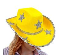 Dizasbv Rhinestone Cowgirl Hat, Star Cowboy Cap, Colorful Cowgirl Hat, Glitter Star Cowboy Cap, Bling Co-wgirl H-at, We-stern Style Cow-boy Ha-t, Disco Cow-boy Costume For Celebration