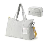 Dizdvizd Travel Duffel Bag with Cosmetic Bag, Waterproof Sports Bag, Gym Tote Bag, Weekender Overnight Bag Hospital Bag Carry on Carry on for Women&Men, Grey