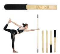 Dizetion Yoga Stick, 5.1ft Collapsible Mobility Stick, Stretching Equipment, Exercise Stick Made of Ash Wood, Yoga Accessory with Non-Slip Rubber Ends for Flexibility, Posture Correction, Balance