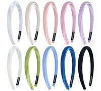 Dizila 10 Pieces Solid Super Soft Comfortable Sponge Padded Headbands Hair Hoops Accessories for Women Girls Teens