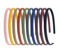 Dizila 10 Pieces Wide 0.8cm/0.3" Solid Plain Blank Thin Matte Plastic Headbands with Teeth DIY Craft Sports Hair Bands Accessories for Women Men Girls Teens Kids
