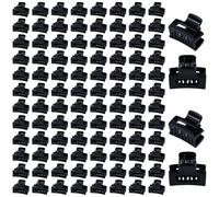 Dizila 100 Pieces 2.5cm/0.1" Black Small Non-slip Rectangle Plastic Hair Claws Clips Mini Hair Clamps Barrettes Hair Accessories for Women Girls Teens Kids