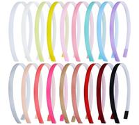 Dizila 18 Pieces Candy Color Width 1cm Blank DIY Craft Project Plastic Headbands Hair Hoops Hair Accessoris for Women Girls Teens Kids