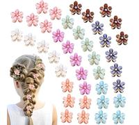 Dizila 40 Pieces 2cm/0.8" Small Mini Crystal Flower Hair Claws Clips Floral Hair Barrettes Hair Accessories for Women Girls Teens Kids Toddlers
