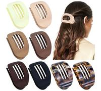 Dizila 8 Pieces Tortoise Shell Neutral Bright Color Large Plastic French Flat Hair Clips Hair Claws with Strong Hold Hair Barrettes Clamps Accessories for Women Girls (8PCS S0)