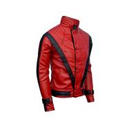 DIZLLER Thrilled by the Song - Red & Black Cosplay Jacket - FAUX Leather - Singer Cosplay, Red, XS