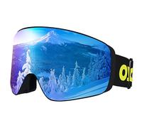 Dizokizo Magnetic Ski Goggles with UV400 Protection OTG Snow Goggles for Men & Womens Anti-Fog Professional Goggles for Snowboarding Skiing(Blue)