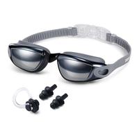 Dizokizo Swimming Goggles with Earplugs Set for Adult Women Men Youth, Anti-Fog UV Protection Clear Vision No Leaking Panoramic Swim Glasses