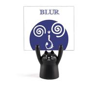 Dizzy Blue Emotion Question Mark Memo Holder Cartoon Black Cat Stand Decoration