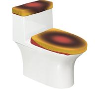 Dizzy Circle Toilet Lid Cover and Toilet Tank Lid Cover Set, 2-Piece Bathroom Decor Accessories, Elastic Full-Print Design,Fits Most Toilets