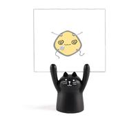 Dizzy Confused Head Expression Memo Holder Cartoon Black Cat Stand Decoration