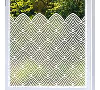 Dizzy Duck Decorative Frosted Window Film - Self Adhesive White Patterned Geometric Art Deco Glass Privacy Window Border Sticker Decal Border - Chaplin Grey 38 cm