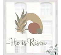 Dizzy Duck He is Risen Stickers for Glass - Reusable - Easter Religious Window Clings - Empty Tomb Jesus Christ Christian Easter Decoration for Windows - Small Inside
