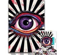 Dizzy Eyes Jigsaw Puzzles for Adults,Learning Educational Toys Family Games with Matching Poster And Trivia Sheet (75x50cm)