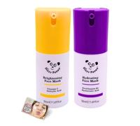 Dizzy Panda Face Mask Set (50ml Each) - Brightening & Hydrating Face Masks with Vitamin C, Salicylic Acid & Hyaluronic Acid for Radiant, Moisturised Skin Day & Night - Includes ShopZee Skincare eBook