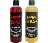DIZZY ROSE & HONEY I'M HOME by LidI - SHOWER GEL - Turkish Rose, Floral & Goji Berry and Honey, Peach and Orange Scented | 500mL Each [Total 1000mL]