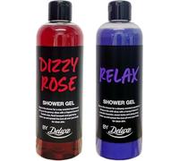 DIZZY ROSE & RELAX by LidI - SHOWER GEL - Turkish Rose, Floral & Goji Berry and Lavender, Tonka & Ylang Ylang Scented | 500mL Each [Total 1000mL]