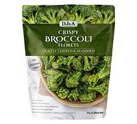 DJ&A Broccoli Florets Vegetable Snack, Lightly Cooked & Seasoned Vegan Snacks, Non-GMO, 25g, Pack of 12