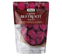 DJ&A Crispy Beetroot Slices Vegetable Crisps, Lightly Cooked & Seasoned Vegan Snacks, Non-GMO, 35g, Pack of 4