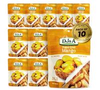 DJ&A Freeze Dried Mango Snacks 35g Pack of 10 - All Natural Fruit Snack with No Added Sugar, Plant-Based Dried Fruit Mango Bites for Travel, Lunchboxes, Hiking, Office, Ready to Eat Healthy Snack